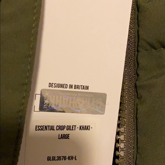 NWT Gymshark Crop Gilet-Khaki - Picture 2 of 5